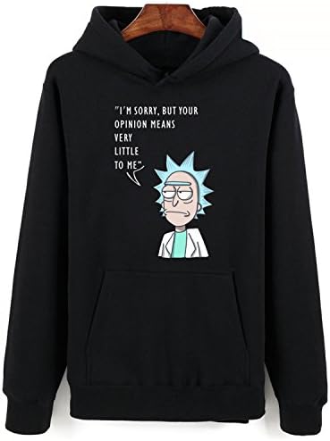 Rick and Morty Hoodies Harajuku Printed Mens Winter Hoodies Pullover Hoody Tracksuits black L