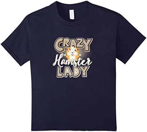 Kids Crazy Hamster Lady Syrian Pet Hamster T Shirt Gift 4 Navy