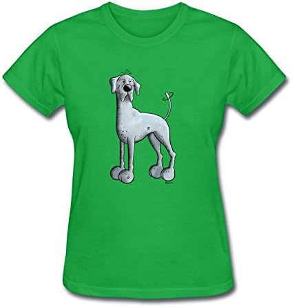 Cotton Unique Happy Great Dane Women Customizable Large T Shirt Green