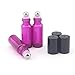 Mavogel 5ml Glass Roll on Bottles-Set of 6 with with Metal Ball for Essential Oil,Aromatherapy,Perfumes and Lip Balms,Purple