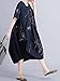 ELLAZHU Women Summer Crew Neck Pencil Sketch Printed Dress GA691 Blue, One Size