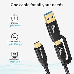 PHIXERO USB C to USB C Cable 1Ft, 20Gbps Data