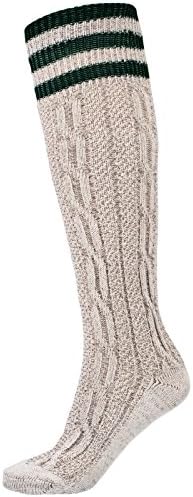 Cuir CraftMens Bavarian Oktoberfest/Causal Lederhosen Socks Pairs White & Brown Mix