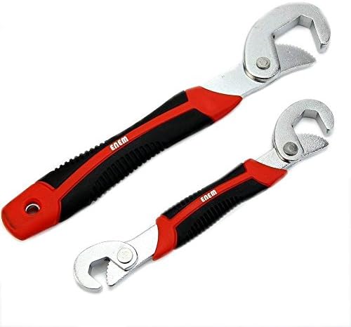 KBF Multi-Function Universal Quick Auto Adjustable Snap N Grip Wrench Combo Spwanner, Nut, Bolts (9-32 mm Works, Black and Red)