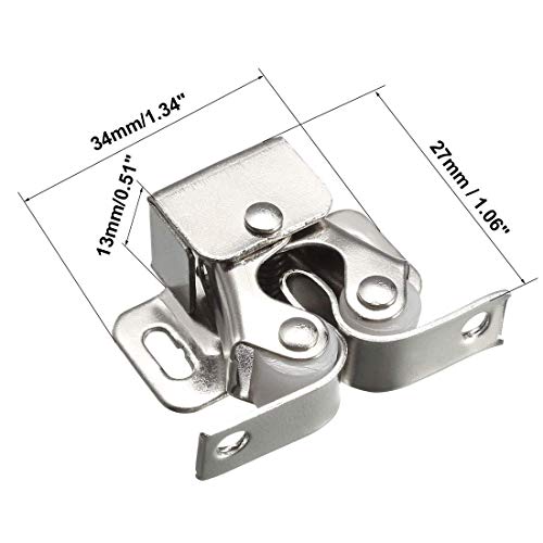 Double Roller Catch Cabinet Catch Door Latch with Mounting Screws for Door Latch, 10 Pack