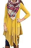 Uncinba Womens Autumn and Winter Loose Fit Long Sleeve Irregular T Shirt Dress