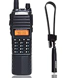 Baofeng UV-82 Plus High Power 3800mAh DC Connector Battery 8W Dual PTT Band Transceiver Amateur Portable Two Way Radio + Tactical Antenna