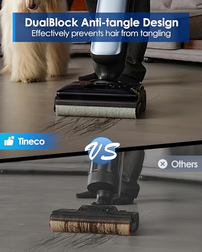 Tineco Floor One S9 Artist Pro Wet Dry Vacuum Cleaner, 22kPa Suction, 360° SmoothDrive, Anti-Tangle Design, 85℃ Flashdry, 75 Min Runtime, Dual-Edge Cleaning, 180° Lay-Flat
