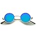 zeroUV - Retro Round Sunglasses for Men Women with Color Mirrored Lens Glasses (Gold/Blue-Green)