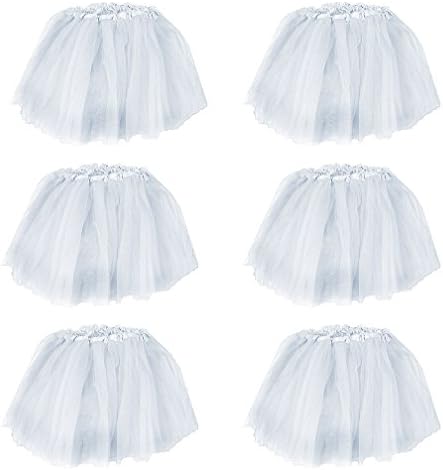 Little Girls' 6 Pc Bulk Child Costume Tutus One Size White
