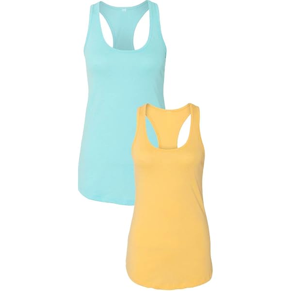 Next Level Apparel Women's Ideal Racerback Tank - 60% Cotton 40% Polyester, Cancun-Banana Color