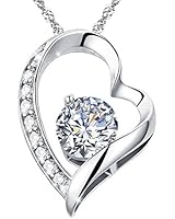 &quot;I Love You More Than I Can Say&quot; Sterling Silver Heart-Shaped Pendant Necklace