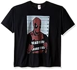 Marvel Men's Big-Tall Deadpool Mug Shot T-Shirt, Black, 4X-Large