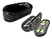 OptiPlix Dual Glasses and Contacts Case - Double Sided 2 in 1 Clamshell Hard Case for Eyeglasses and Contact Lenses with Mirror - Black with Silver Butterfly and Gloss Finish