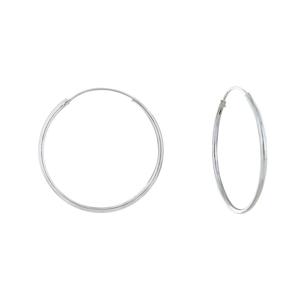 LES POULETTES BIJOUX - Sterling Silver 925 Earrings Thin Creole 2cm