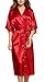 Avidlove Women's Robes Long Classic Satin Lounge Wedding Kimono Nightwear, Red (FBA), Medium