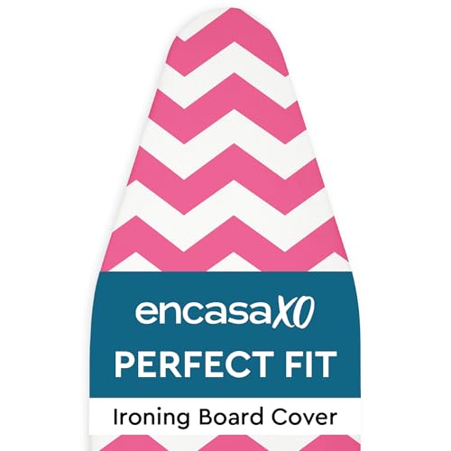 Encasa XO Ironing Board Cover and Pad 42"x14" - Thick 3mm Felt Padding, Drawstring Tightening & Lock, Easy Fit, Scorch & Stain Resistant, Fits Medium Ironing Board - ZZ Magenta