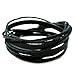 COOLLA Black Leather Wristband Cuff Bracelet, Black Ropes Bracelet, Women Wrap Bracelet, Men Wrap Bracelet Sl2337