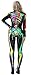 JomeDesign Womens 3D Skeleton Halloween Costumes Cosplay Jumpsuit Bodysuit Colorful Skull X-Large