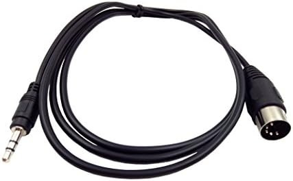 MIDI DIN 5 Pin Cable, Wpeng 5 Feet 5 Pin Din Male to 3.5mm TRS (1/8 Inch) Male Stereo Audio Adapter, Converter Cable for MIDI keyboard, Synthesizer, Organ, Electric Piano, Guitar,etc(3.5 M-DIN 5P M)