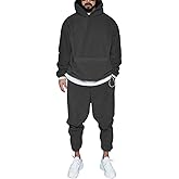iudam Mens 2 Piece Polar Fleece Tracksuits Hooded Sweatshirts and Sweatpants Casual Jogger Set