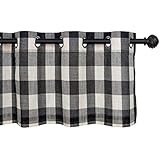 Creativesfun Buffalo Check Grommet Window Valance (Black & White, Valance ä¸¨W53 X L18-INCH)