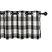 Creativesfun Farmhouse Faux Linen Look Buffalo Plaid Grommet Window Valance (Black & Cream, Valance 丨W53 X L18-INCH)