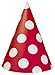 Vibrant Ruby Red Dots Party Hats (8 Piece) - Stylish & Chic Paper Cone Hats For Birthdays, Celebrations & Events