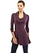 PattyBoutik Women Cowl Neck A-Line Tunic Sweater (Dark Purple Small)