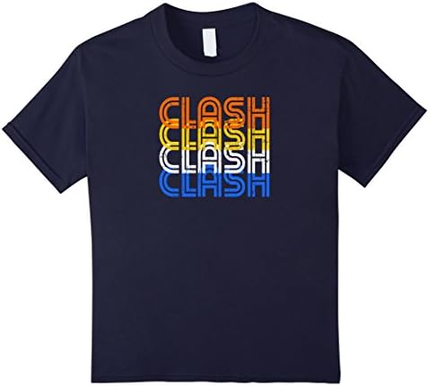 Kids Clash Vintage Retro Text - Clash On Shirts 8 Navy