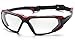 Pyramex Highlander Safety Eyewear, Clear Anti-Fog Lens With Black/Red Frame