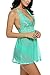 Avidlove Women V-neck Lace Babydoll Mesh Chemise Sleepwear Sexy Open Back Lingerie Green X-Large
