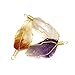 Set of 3 - Quartz, Citrine and Amethyst Point Wire Wrapped Gold Toned Pendant w/RP COA