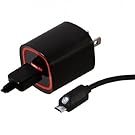 Panda Accessories 2.1 AMP Rapid Wall Charger with 6 Ft. Micro USB Cable Touch Activated LED Light for Smartphones & Tablets (Black)