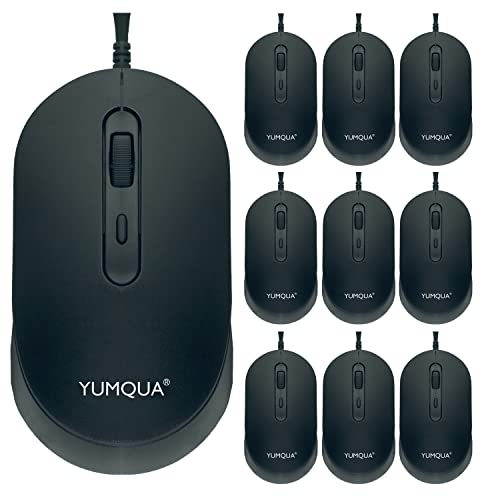 YUMQUA USB Wired Mouse Corded Mice Bulk for PC Computer Laptop Desktop at Amazon