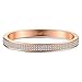 GuqiGuli ♥Valentines Day Gift♥ Pave Swarovski Elements Crystal Oval Bangle Bracelets with Silver/Gold /Rose Gold Plated, 7.4''