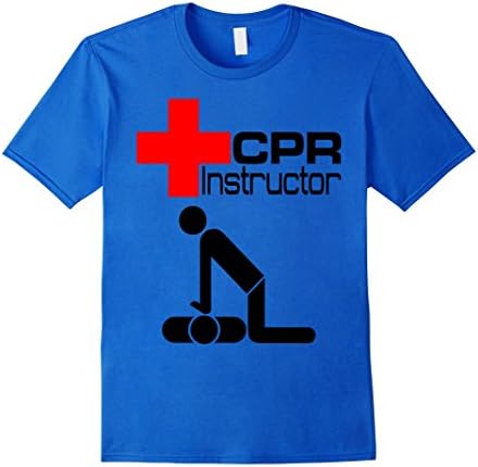 Men's CPR First Aid AED Instructor Teacher Trainer T-Shirt 2XL Royal Blue