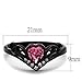 Marimor Jewelry Women's Round Cut Pink Zirconia Black Stainless Steel Heart Fashion Ring Size 8