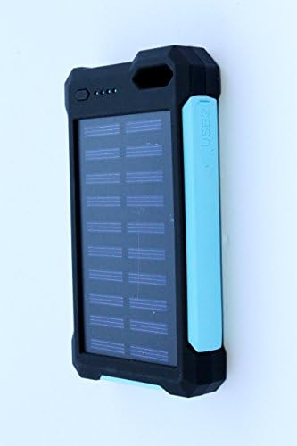 Portable Solar Power Bank Charger, COVERSUIT 30000mAh Dual USB Solar Battery Charger With LED Flashlight Outdoor For iPhone iPad Samsung (Power Bank With 12 X LED Lights, BLUE)