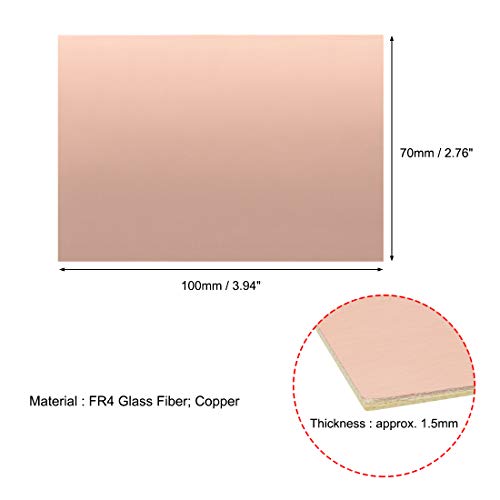 uxcell 10Pcs 100x70mm Double-Sided Copper Clad Laminate PCB Circuit Board FR4 1.5mm Thickness DIY Prototyping PCB Board