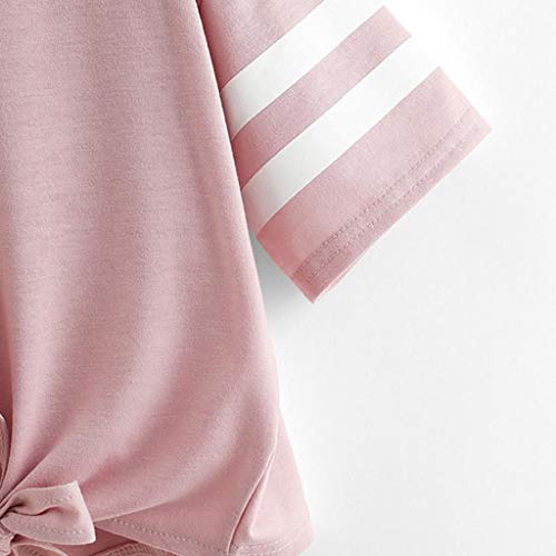 Respctful ♫♫Women's Casual Round Neck Short Sleeve Times prinCrop Top T-Shirt for I Love You 3000 Times Clothing Pink