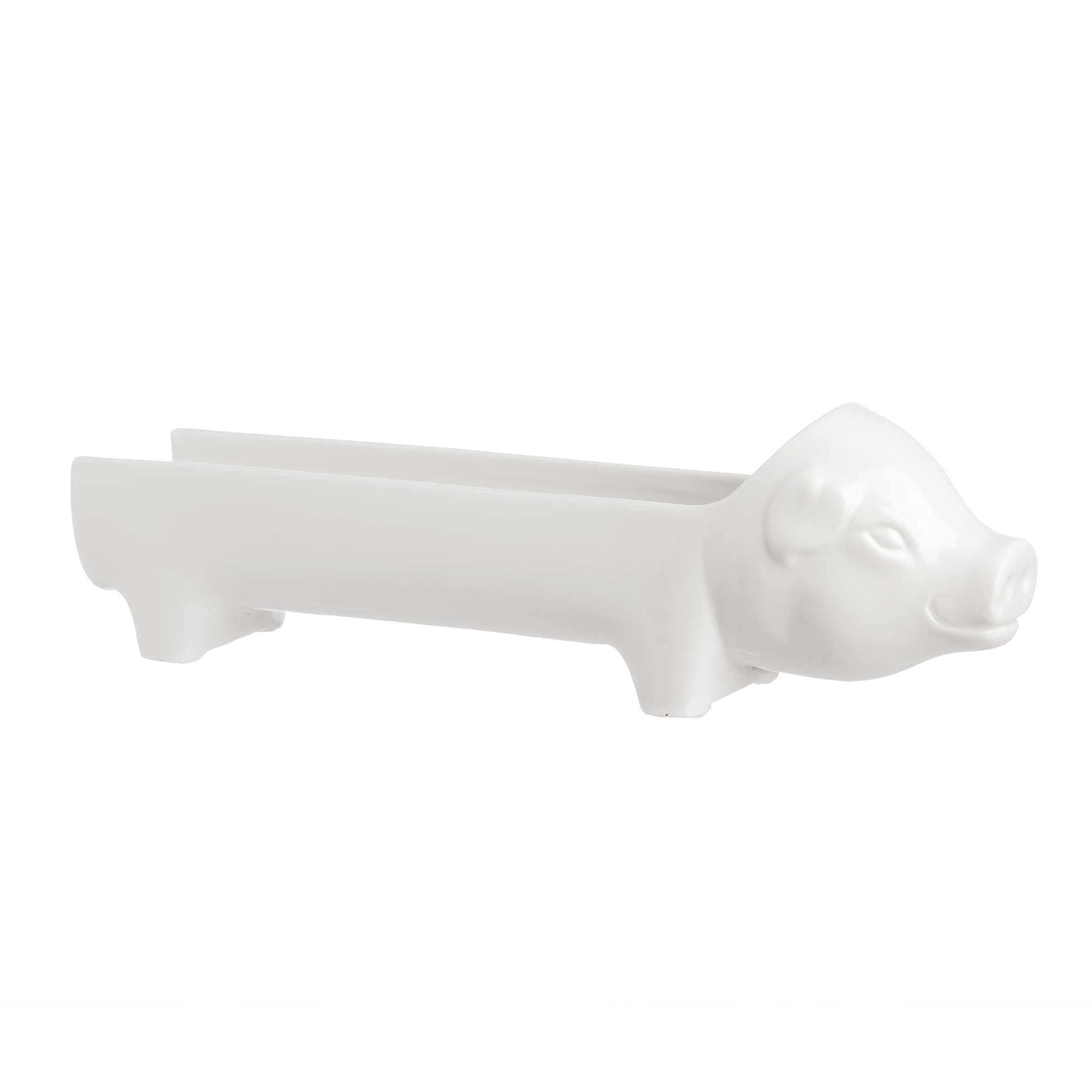 la Porcellana "Fattoria Piglet Salami Holder Gift Box, White, 27.5 x 6 cm
