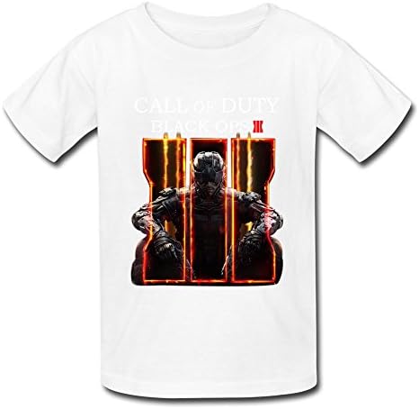 YUTUO Kid's Call Of Duty Black Ops III 100% Cotton Tee Shirts White S