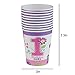 95 Piece 1 Year Old Girl Birthday Party Set Including Banner, Plates, Cups, Napkins, Tablecloth and Balloons, Serves 20