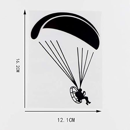 Amazon Stickersss 12 1x16 2cmパラシュートビニールデカールパラグライダーエクストリームカーステッカーブラック シルバー Yuxiaoyu Color Name Black ステッカー デカール 車 バイク
