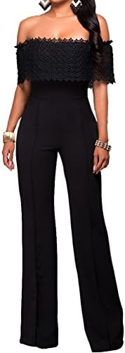 Queenlife Women Sexy Sleeveless One Pieces Bodycon Bandage Long Pants Jumpsuit (XL, Black)