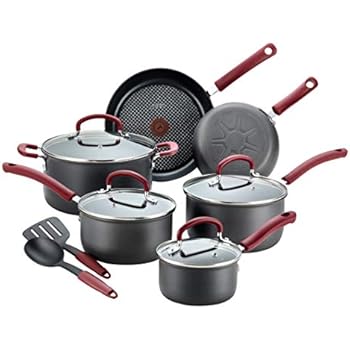 T-fal B004SC63 Ultimate Hard Anodized Cookware Set, 12-Piece, Red