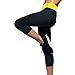 Womens Slimming Capris Pants Thermo Neoprene Sweat Sauna Body Shapers Yoga Sport Leggings Black&Yellow,L