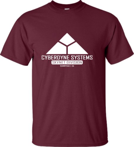 Go All Out Large Maroon Adult Cyberdyne Systems Skynet Division T-Shirt
