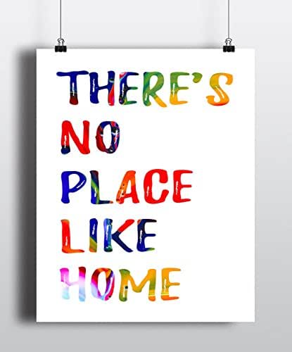 Amazon.com: There is no place like home Quote Art Print, Motivational